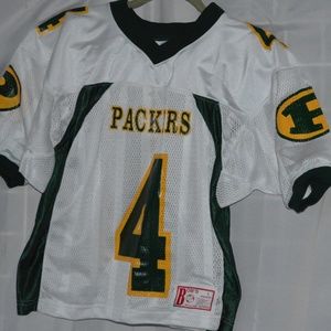 Youth Football Packers Jersey White green gold #4